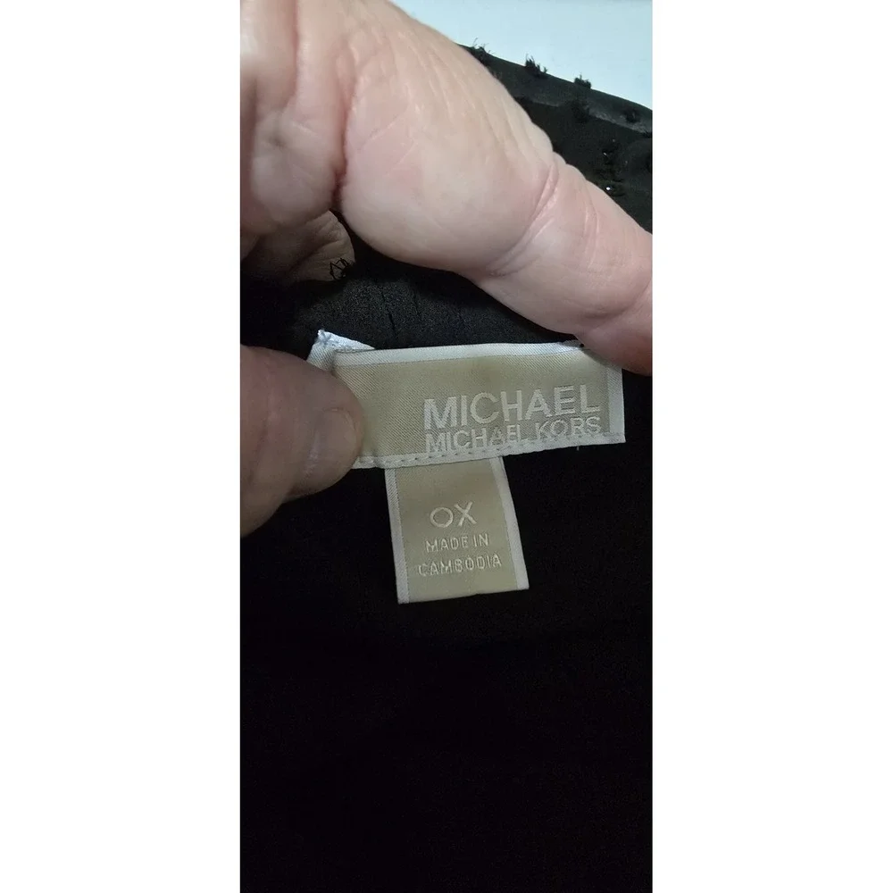 Michael‎ Kors Women's Blouse Size OX/XL Black Bohemian Flow Sparkle